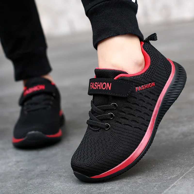 Fashion Kids Sneakers Sport Shoes Boys Hook Loop Running Breathable Mesh Casual Children Walking Shoes Size 28-39 W250207