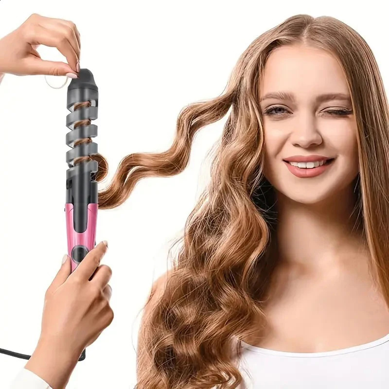 Portable Spiral scald Curling Iron Hair Curler Wand Electric Curling Iron Ladies Gift 250206