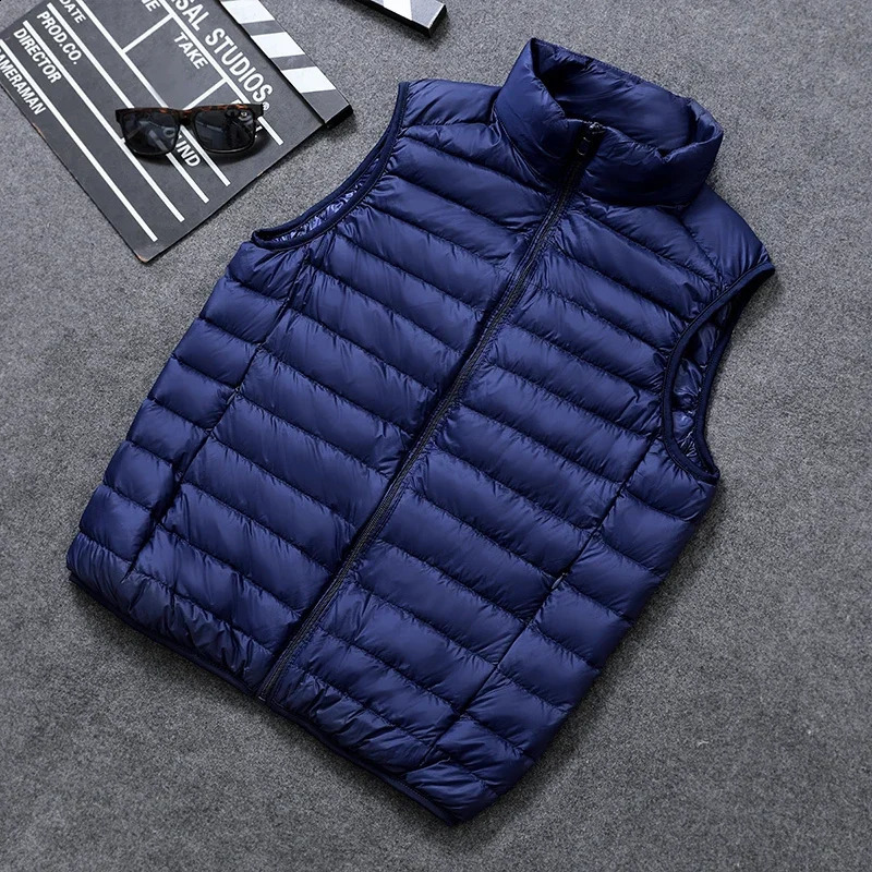 Men Spring Down Vest Jackets Mens Lightweight WaterResistant Packable Puffer Sleeveless Coats Big Size 5xl 6xl 250109