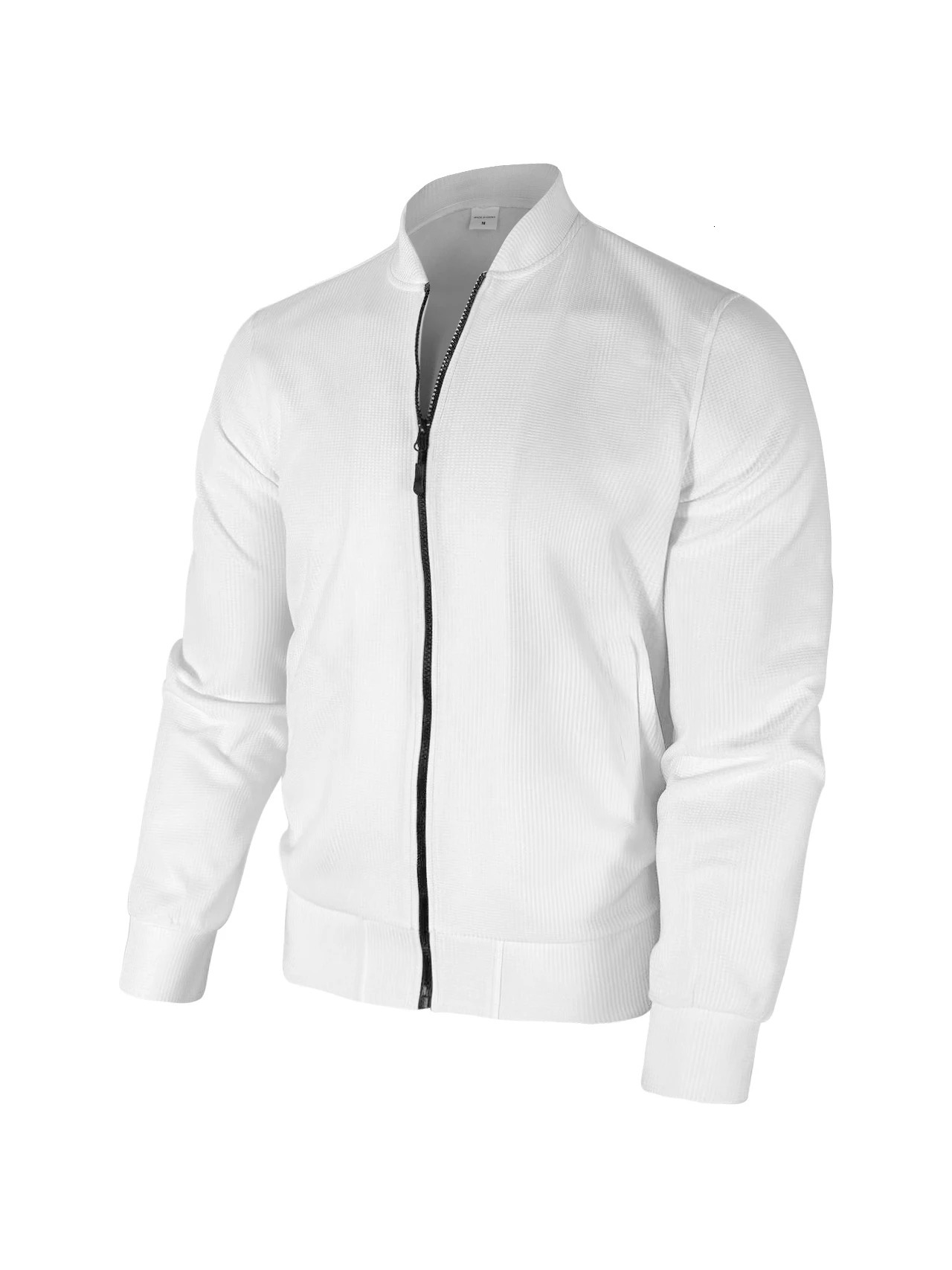 Spring and autumn explosive baseball collar stand zipper cardigan mens casual hoodie coat youth jacket solid color 250207