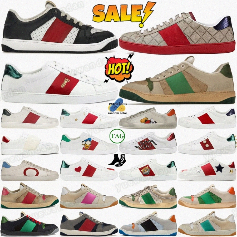 sneakers sneaker trainers mens men ace Screener Black White Green Red Web Canvas Cream Leather Classic Embroidered Snake Beete4M#