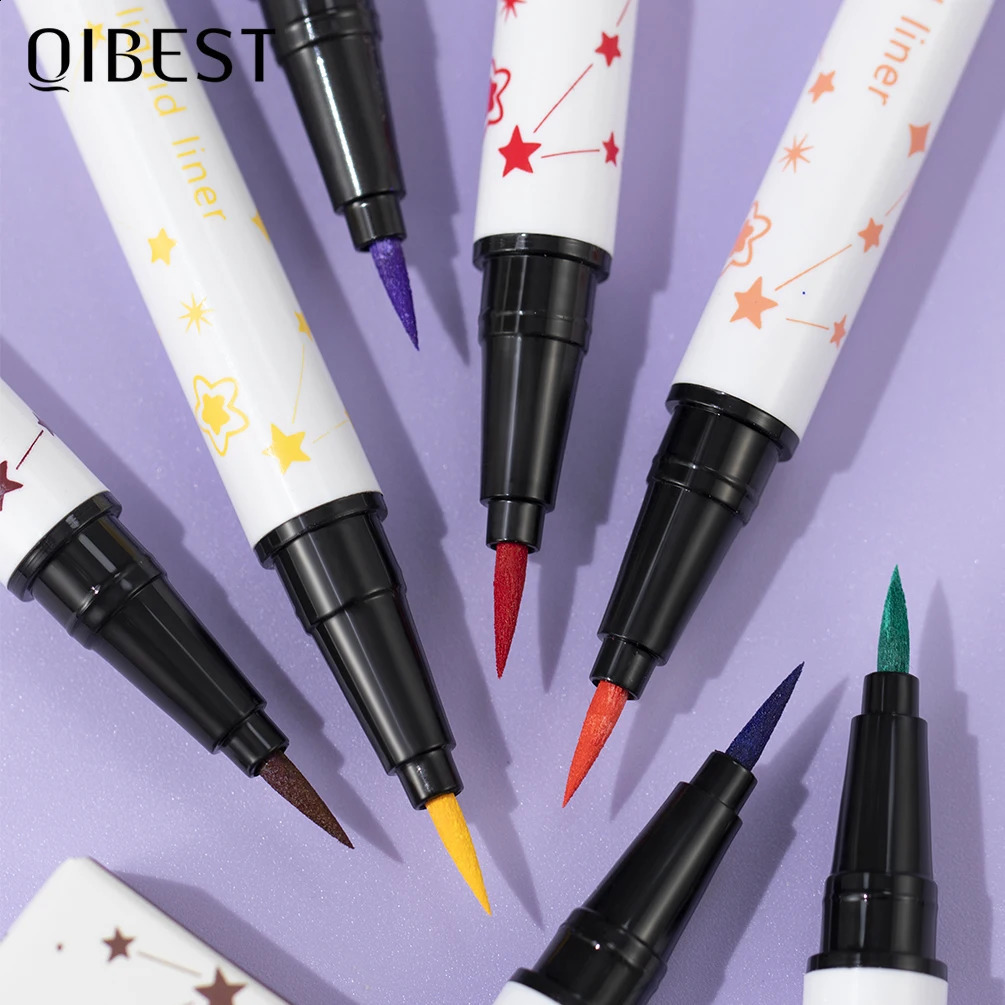 QI High Pigment Eyeliner Pencil Waterproof Smudgeproof Makeup Eye Liner Liquid Black Eyeliner Quick Drying Eyes Cosmetics 250206