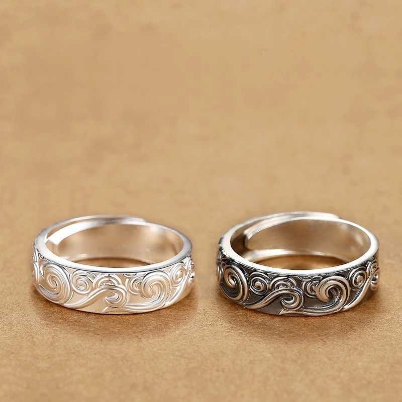 Korean Fashion 1Pair Simple Couple Zircon Rings For Women Men Couple Goth Ring Luxury Opening Finger Ring Lovers Jewelry Gifts W250207