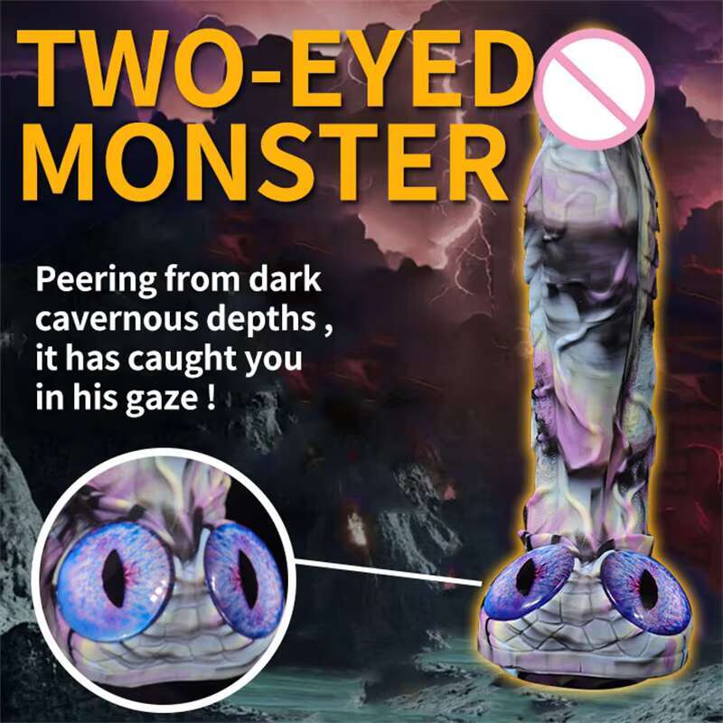 Huge Monster Realistic Anal Two Eyes Dragon Dildo sy Harness Compatible With Strong Suction Sex Toys For Women