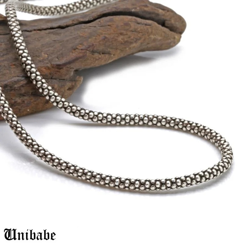 Real Silver Necklace Men Women Thai Silver Corn Necklace Male s925 Sterling Silver Long Chain Retro Pendant Necklace Jewelry 250120