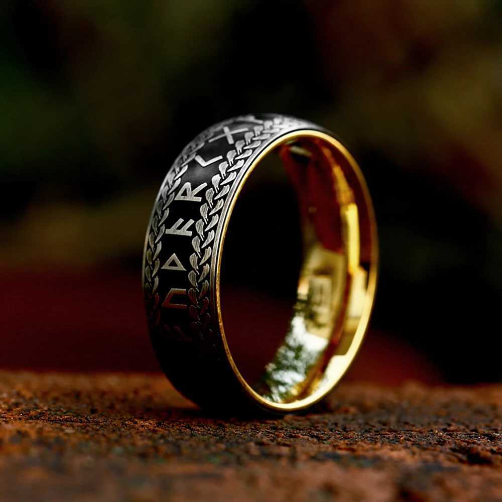 Fashion Vintage Nordic Viking Rune Rings for Men Women 316L Stainless Steel Simple Couple Amulet Ring Jewelry Gifts Dropshipping W250207