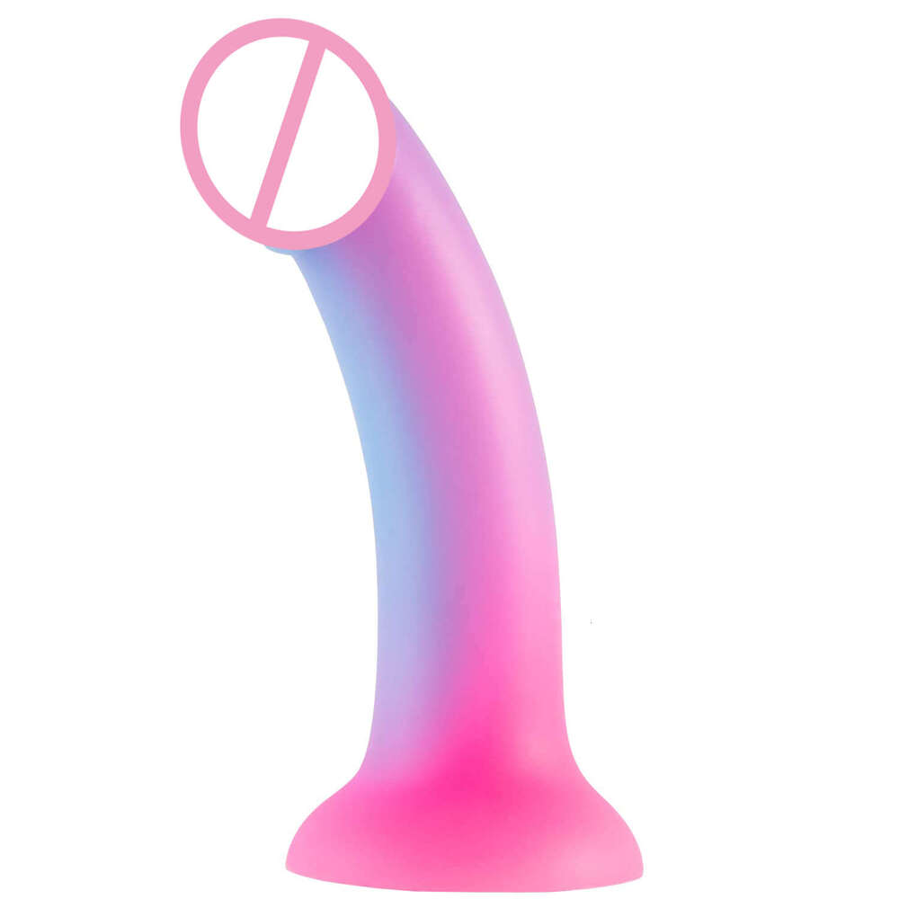 Silicone Realistic Dildo Colorful Glowing Vaginal Anal Adult Sex Toy for G-spot and Prostate Orgasm