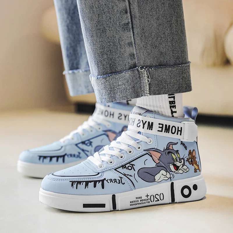 Mens Sneakers High-top Casual Canvas Co uple Cute Skate for Girl Free Shipping Design Wo mens Skate board Shoes