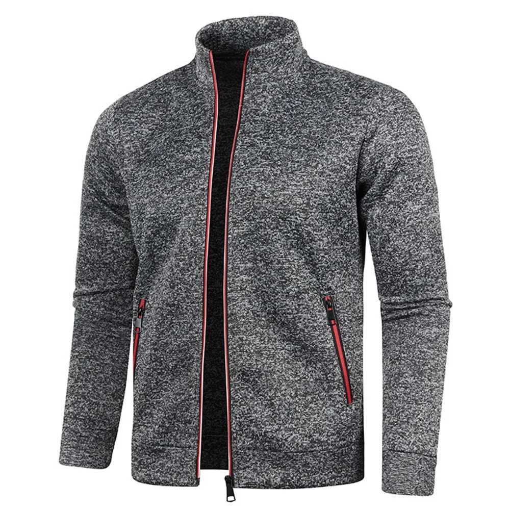 Mens zipper jacket stand up collar sweater outdoor streetwear casual jacket long sleeved jacket mens clothing M-4XL W250207