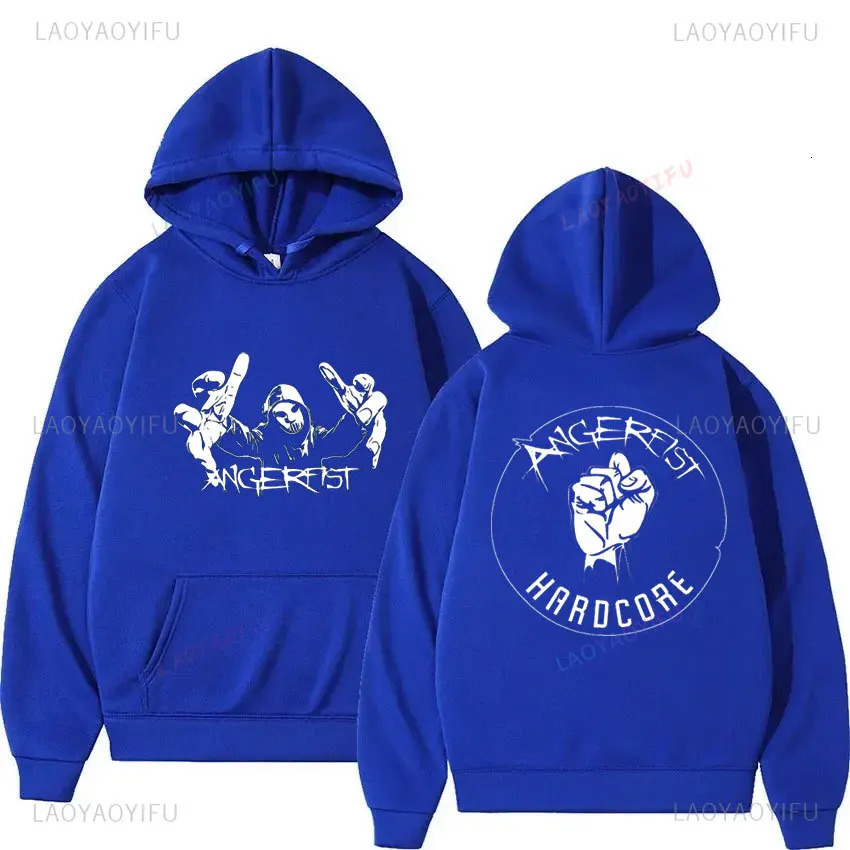 Fashionable Angerfist Mens Hoodie Hard CORE TECHNO MAINSTREAM GABBA Womens Dutch Gabber Music Sweatshirt 250207