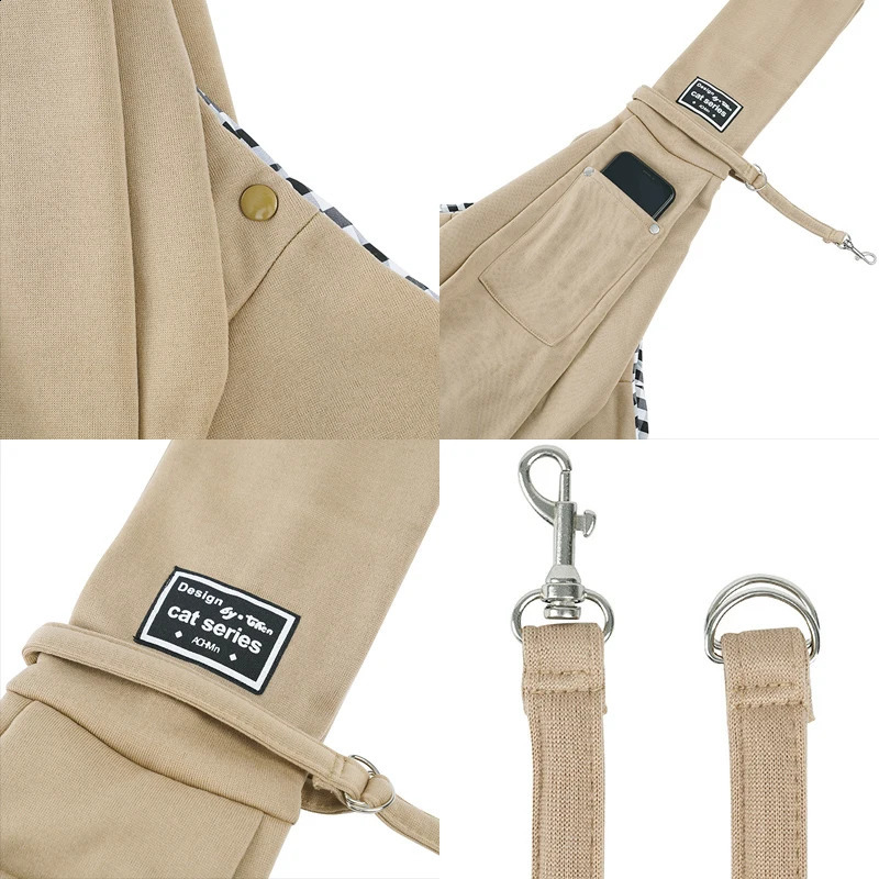 Pet Crossbody Shoulder Bag Outdoor Travel Portable Cat Puppy Sling Bag Cotton Comfortable Tote Pet Carrying Supplies 250206
