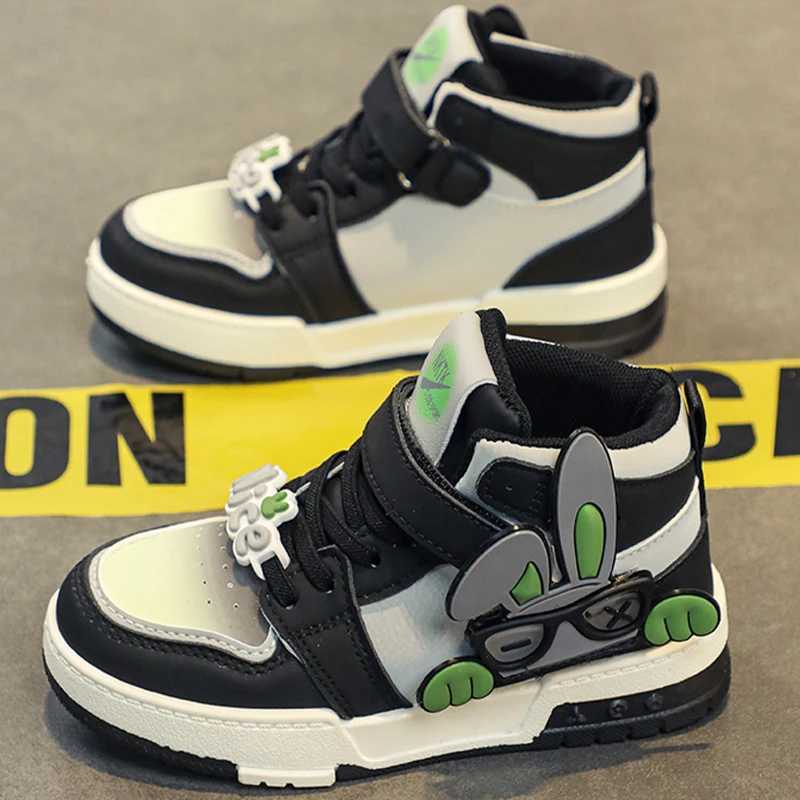 Hot Sales Childrens Casual Shoes Fashion High Top Anti Slip Board Shoes Outdoor Lightweight Breathable New Flat Shoes for Kids W250207