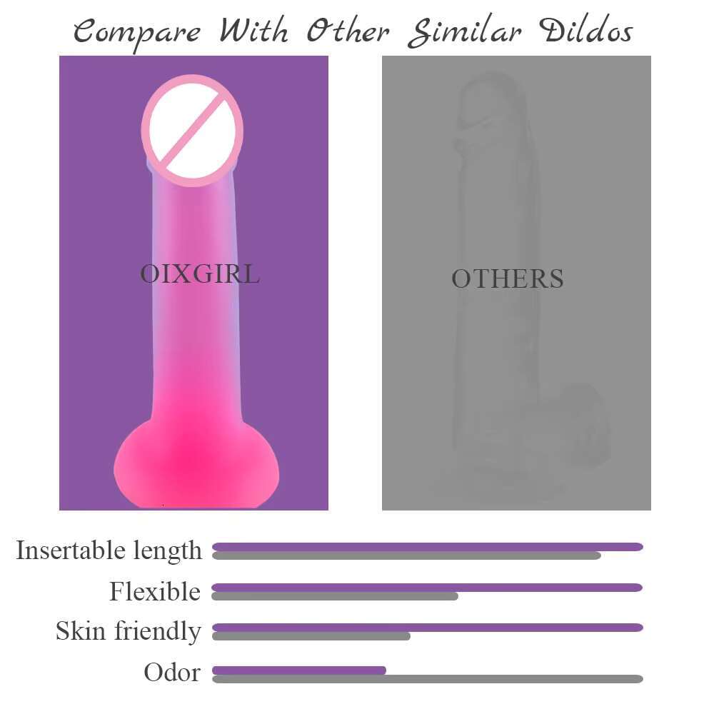 Silicone Realistic Dildo Colorful Glowing Vaginal Anal Adult Sex Toy for G-spot and Prostate Orgasm