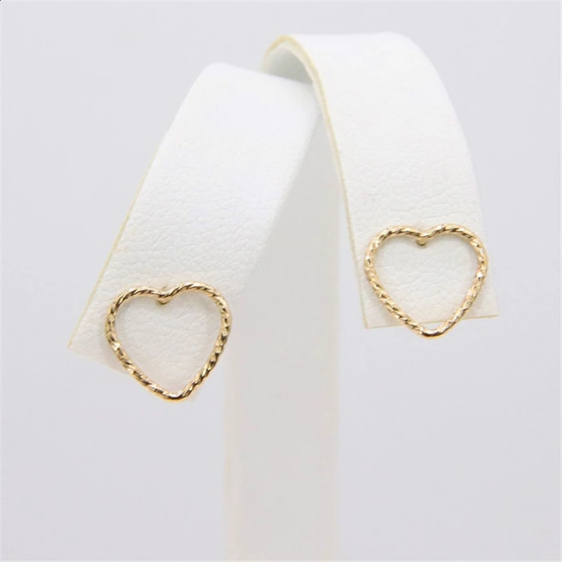 14K Gold Filled 10mm Heart Earrings Minimalism Jewelry Gold Filled Stud Earrings Brincos Pendientes Oorbellen Boho Women Earring 250207