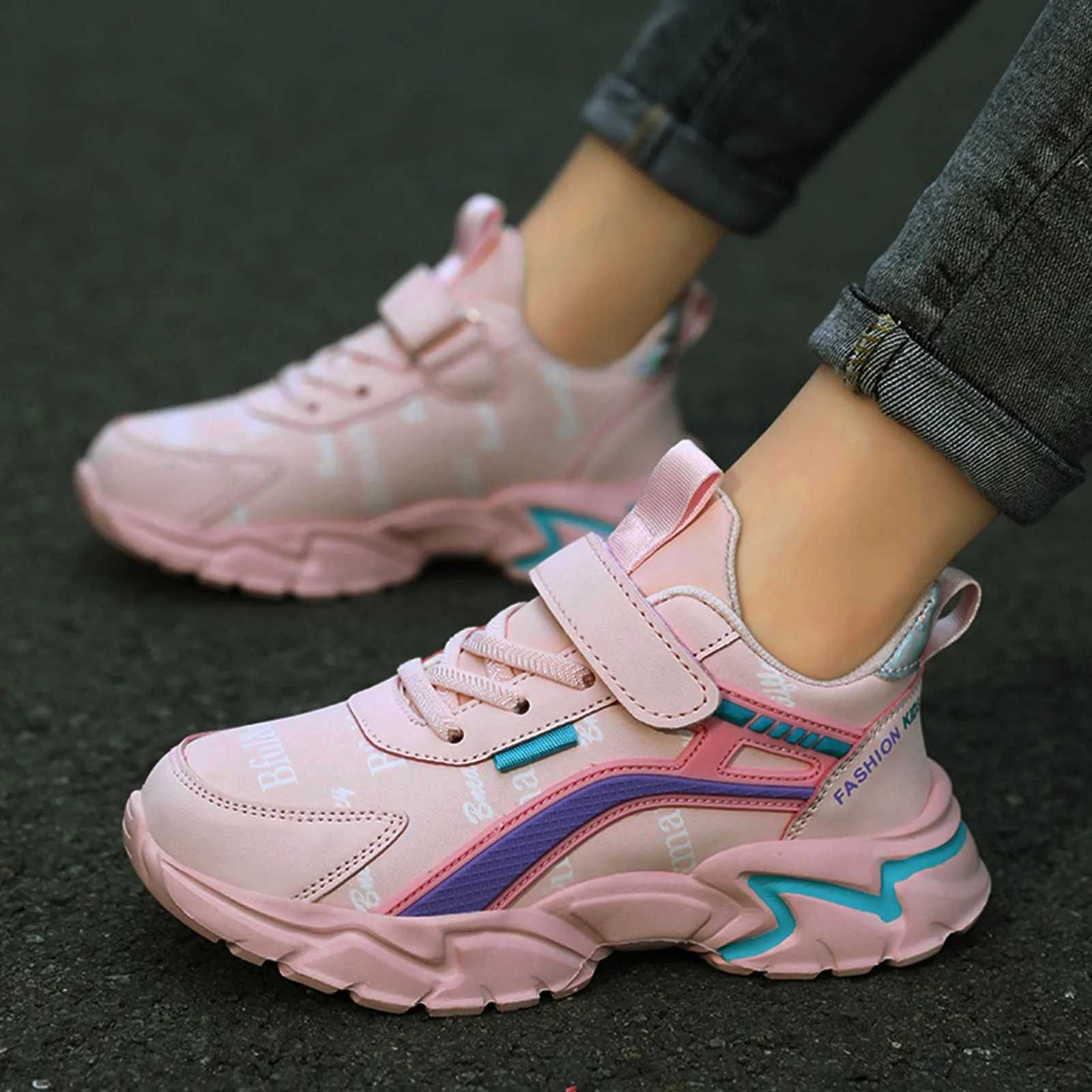 New Anti-Skid Leather Kids Sneakers For Boys Running Shoes Boys Girls Breathable Sneakers Athletic Running Shoes Tenis De NiAXJ250207