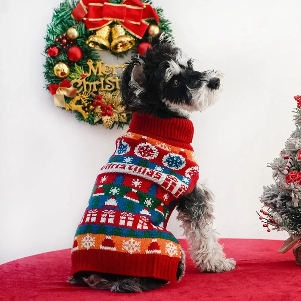 Puppy Sweaters Christmas Pet Clothes Winter Warm Pet Knitwear Clothing for Small Dogs Cute Warm Knitted Puppy Cat Costumes 250206