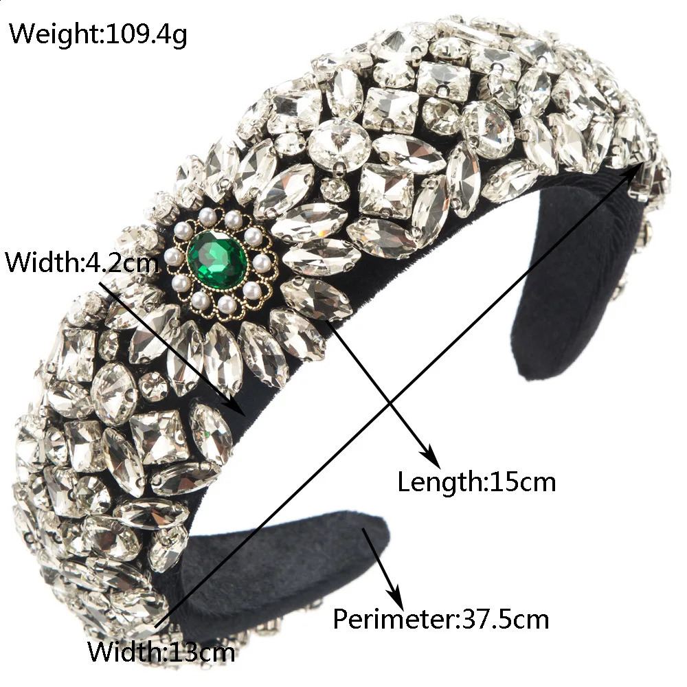 Sponge Flannel Baroque Crystal Headband Heavy Industry Full Diamond Super Flash Vintage Court Style Hair Accessories 250207