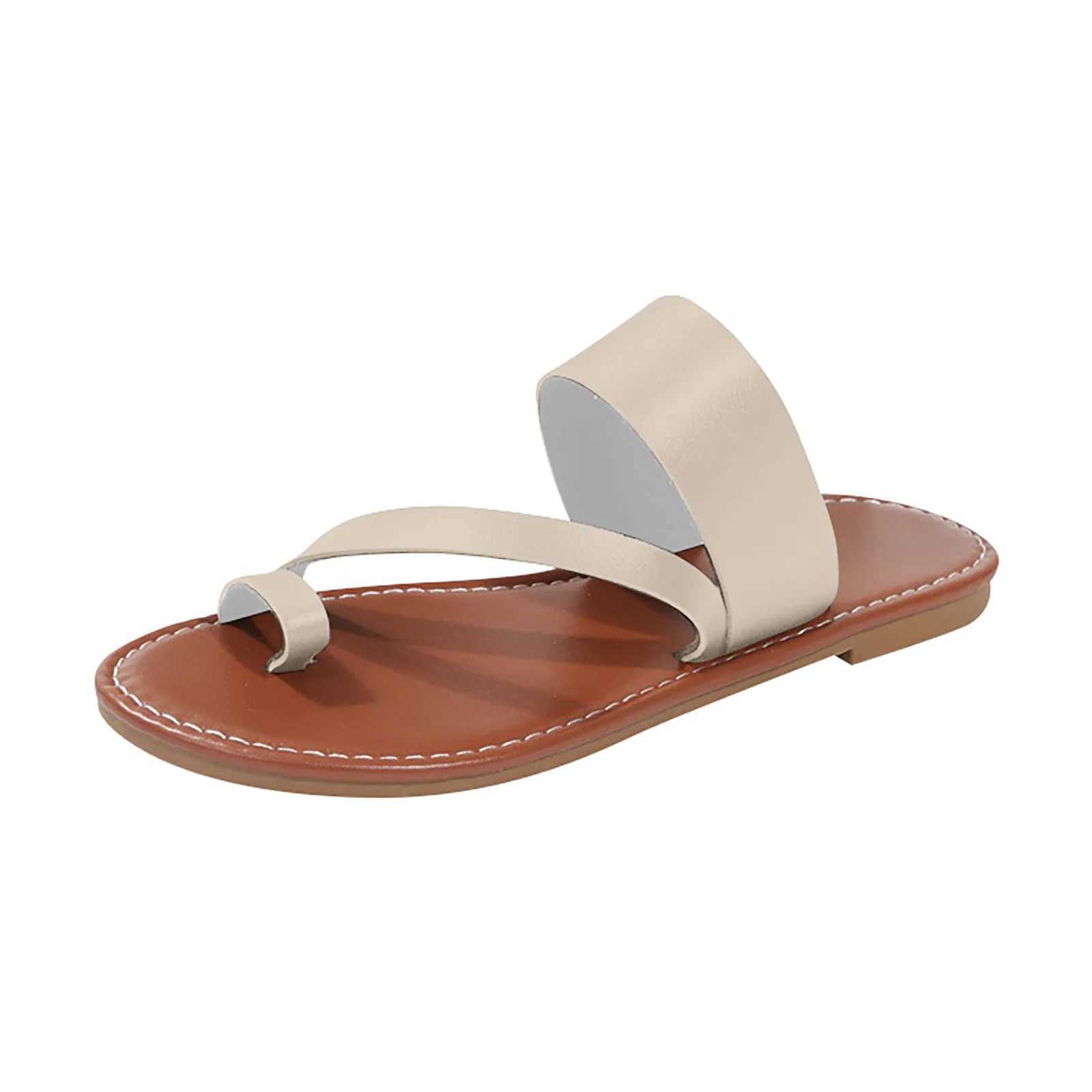 Womens Sandals Flip Flop Sandals e Butt Light Casual Rubber Sole Sandals Flat Slipper Sandals With A Single Strap Toe StrapXJ250207