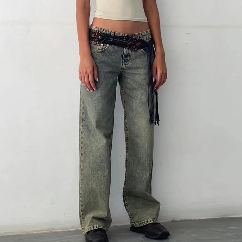 Women Y2K Wide Leg Denim Pants Baggy Low Waist friend Jeans Casual Vintage Loose Fit Jeans Trousers Cyber Grunge Streetwear 250206
