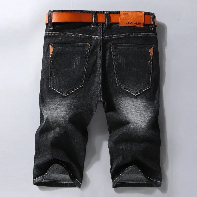 Casual Slim Denim Shorts Men Summer Thin Elastic Comfortable Blue Black Fashion Bermuda Jeans Male Clothing Short Pants 250207