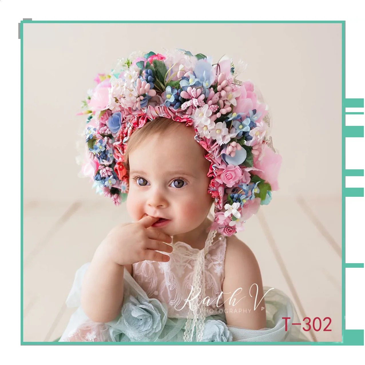 Childrens Crown Headband Hair Accessories Baby born Po Shoot Head Flower Baby Girls Bridal Floral Flower Wreath Hairband 250206