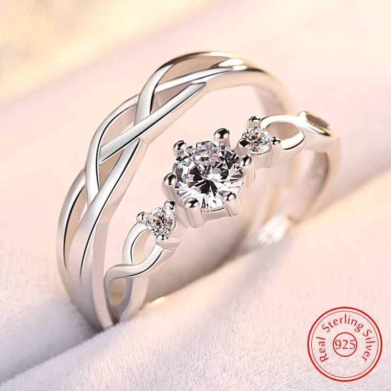 Ladys 925 Sterling Silver Fashion Jewelry New Crystal Zircon Couple Rings For Men XY0348 W250207
