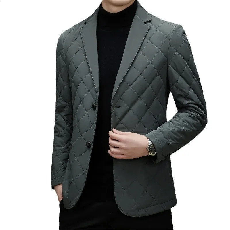 Down Suit Men White Duck Business Mens Jacket Turndown Collar Winter Coat Dress Puffer Outwear Clothing JK036 250109