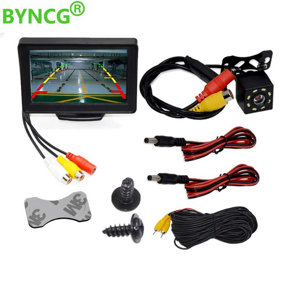 Car DVRs Car Rear View Camera Wide Degree 4.3 TFT LCD Display or Monitor Waterproof Night Vision Reversing Backup 2In1 Parking Revere car dvr H250206