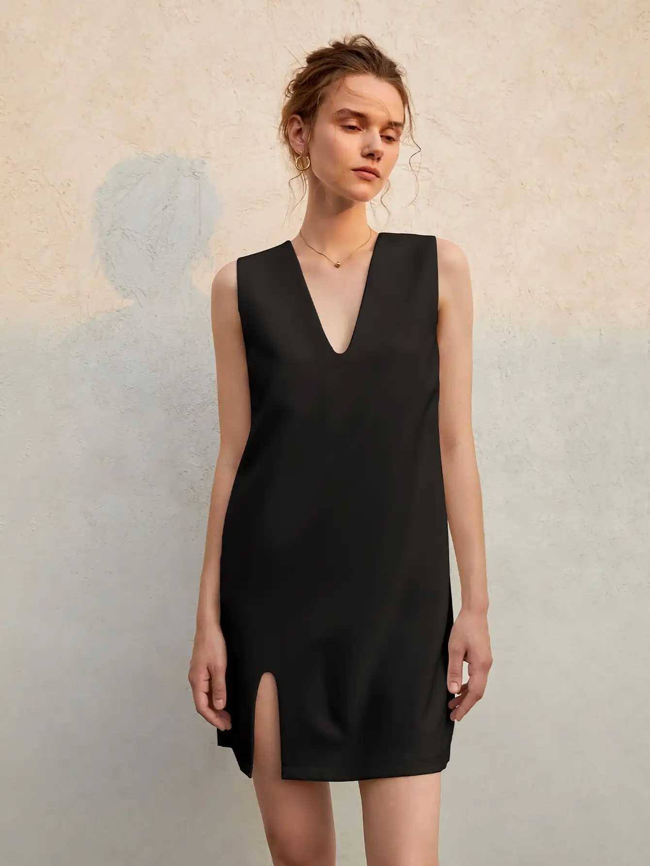 Summer French sveless shift dress Womens Haute Couture loose slimming mini sundressXJ2500207