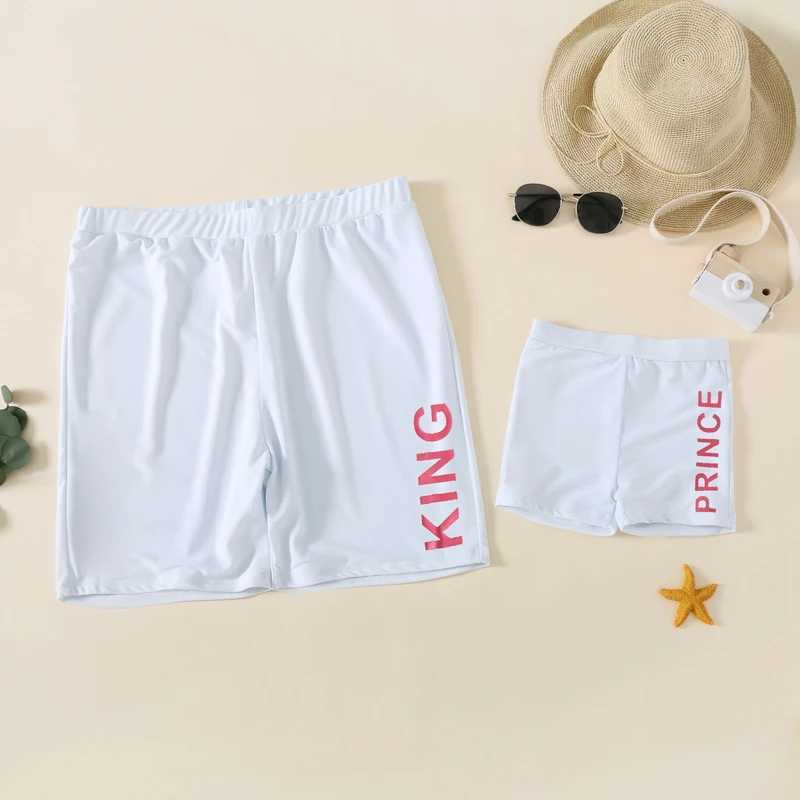 Baby Mommy and Daddy Son Daughter Clothes Clothing Family Letter Printing Sandbeach Swimsuit Family Matching Outfits Swimwear W250207