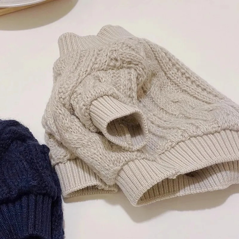 Dog Clothes Solid Winter Dog Sweater Pet Dog Costume Chihuahua Bichon French Bulldog Clothing Puppy Warm Dog Coat Knitted 250206
