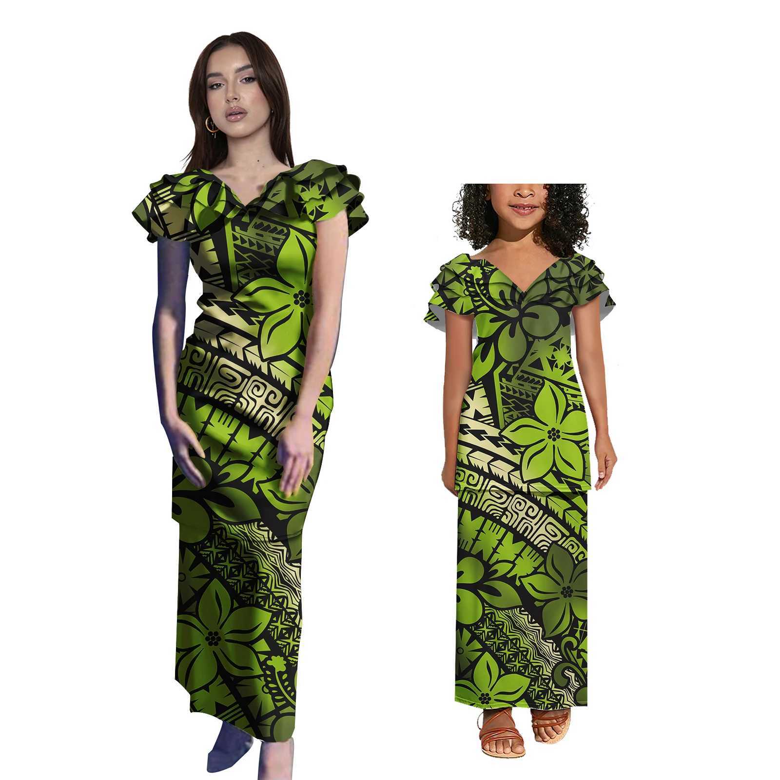 Girls clothing set Polynesian tribe Samoa tattoo printing custom matching family clothing set childrens clothing set W250207