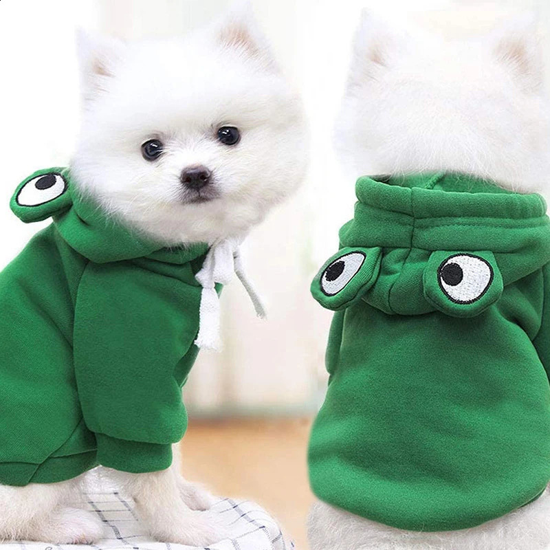 Pet Dog Hoodie-Dog Basic Sweater Coat Cute Frog Shape Warm Winter Jacket Cat Cold Weather Clothes Outfit Outerwear Dog Halloween 250206