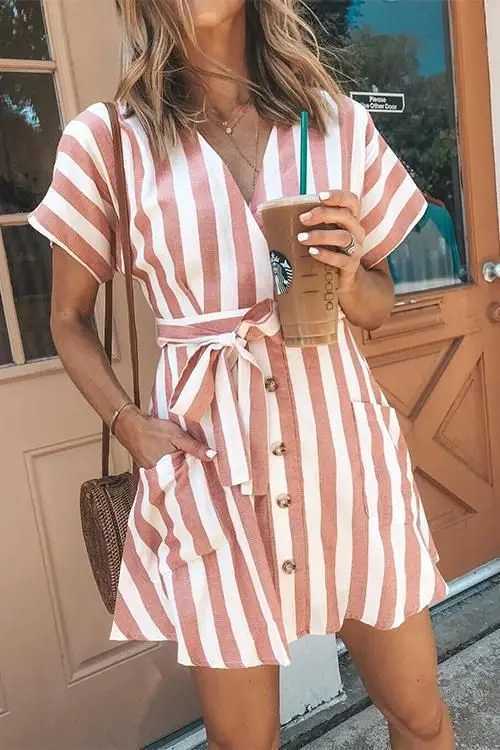 Women Summer Dress Sexy Striped Deep V Neck Sashes Strapless Women Mini Dresses Clothing Vestidos JQMY9561XJ2500207