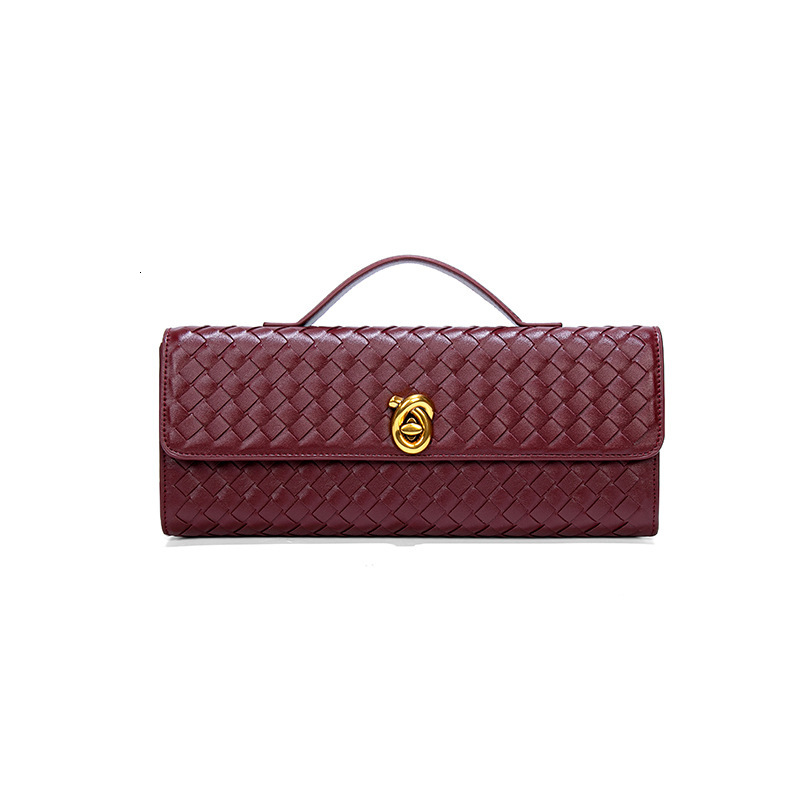 New Woven Bag Single Shoulder Crossbody Baguette Bag Niche Premium Horizontal Handheld Dinner Bag Organ Bag for Women