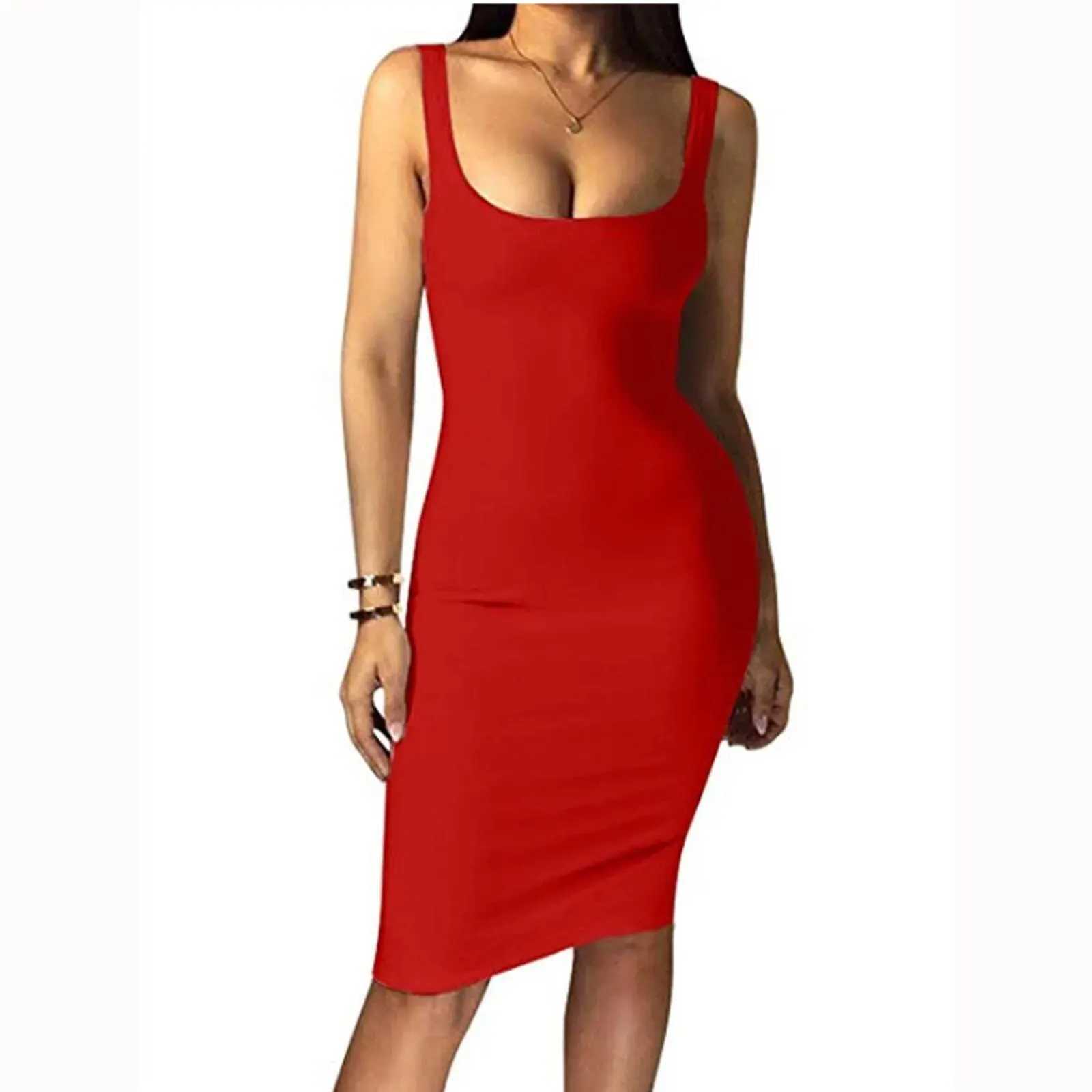 Women Fashion Casual Slim Fit Solid Color Hip Work Skirt Sveless Vest DressXJ2500207