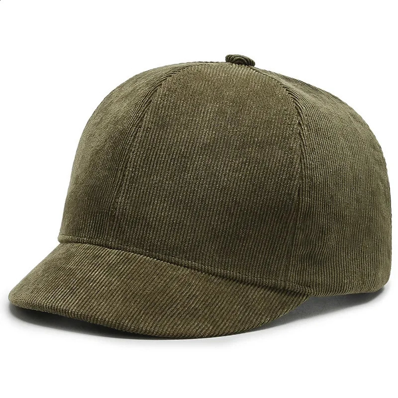 Mens Short Brim Baseball Cap Casual Solid Corduroy Soft Top Cap Small Brim Caps for Women Bone Gorras Dad Hat 250206