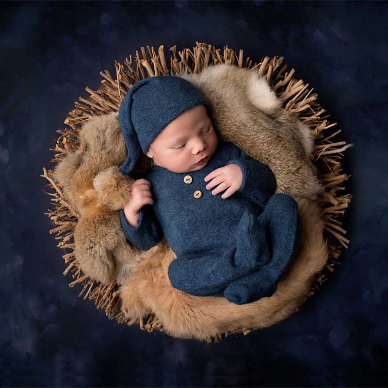 Soft Baby Po Wraps With Hat 2pcs Sets born Boys Girls Pography Swaddle Blanket Infant Picture Props Accessories 250206