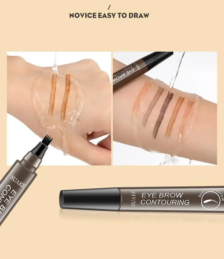 4 Fork Eyebrow Pencil Natural Waterproof Anti-sweat Lasting Liquid Does Not Faint Dye Extremely Fine Eyebrow Pencil Makeup Tool 250206