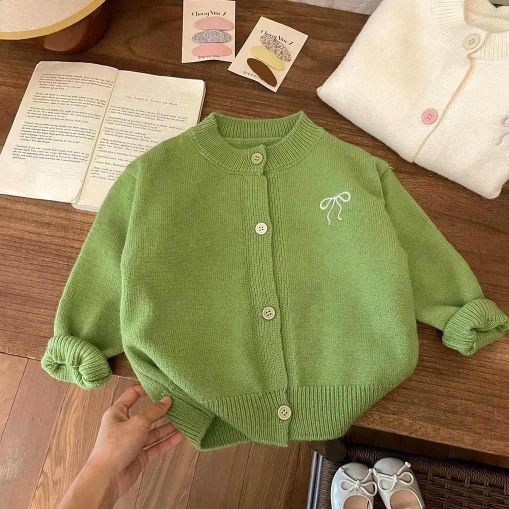 Girls Cardigans Autumn Winter Knitting Tops for Kids Children Jackets Toddler Sweaters Baby School Outfits Warm Clothing 250206