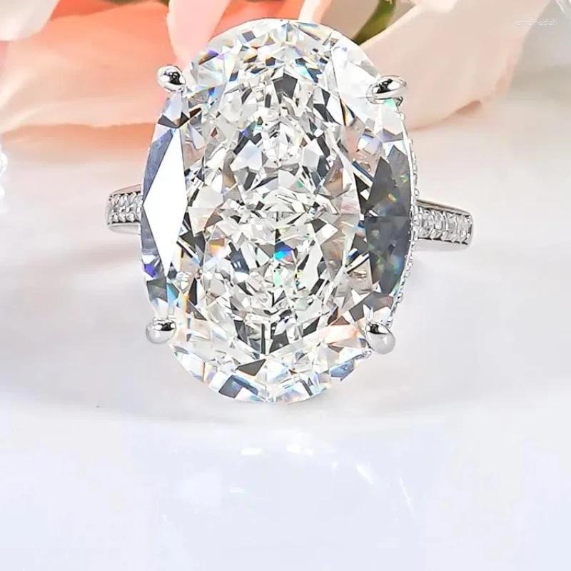 Cluster Rings Big Luxury Lab Diamond Ring 20ct Vintage Silver 925 Jewelry For Women