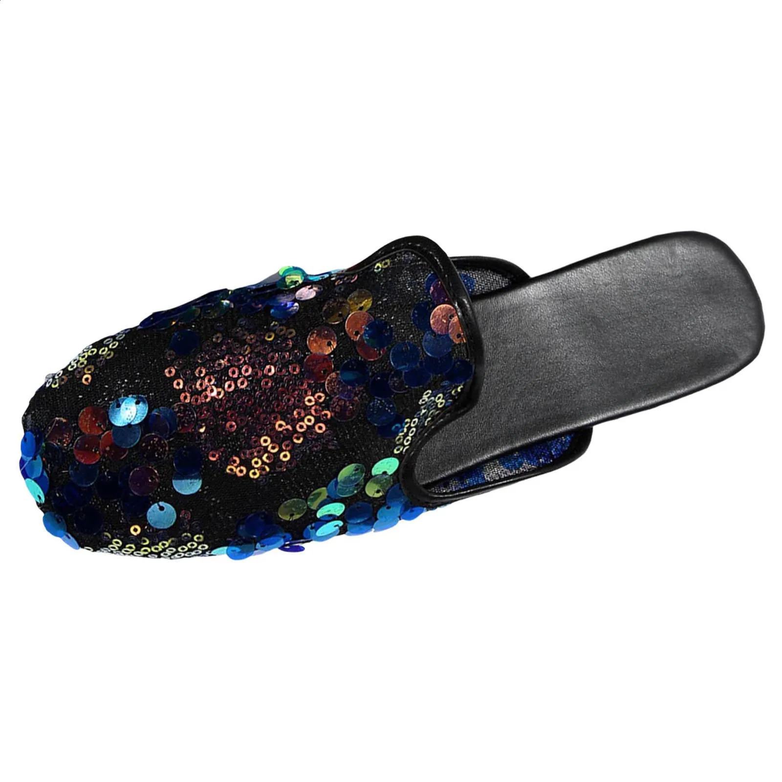 Summer Shoes For Women 2024 Women Casual Shoes Fashionable Pattern Sequin Decoration Square Toe Flat Zapatos Para Mujeres 250206