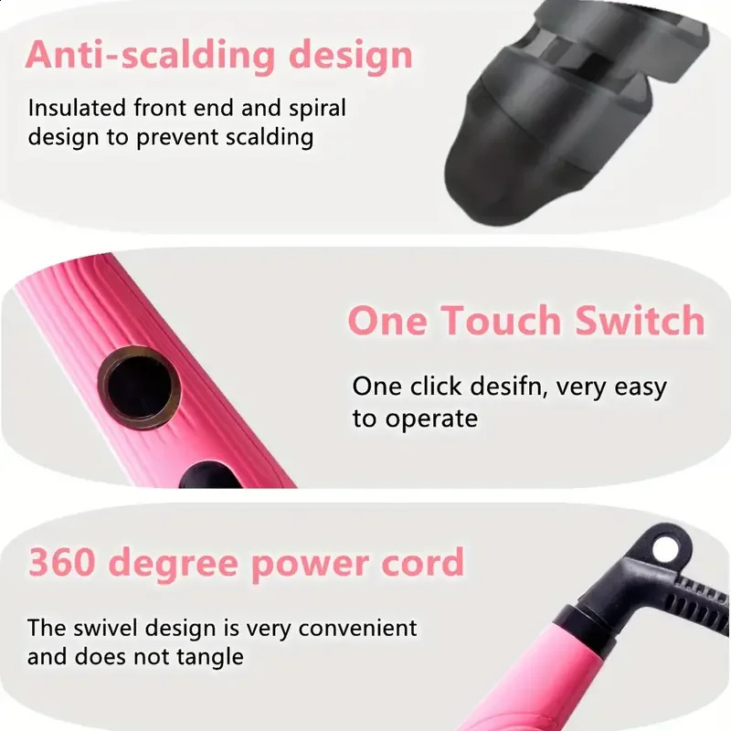 Portable Spiral scald Curling Iron Hair Curler Wand Electric Curling Iron Ladies Gift 250206