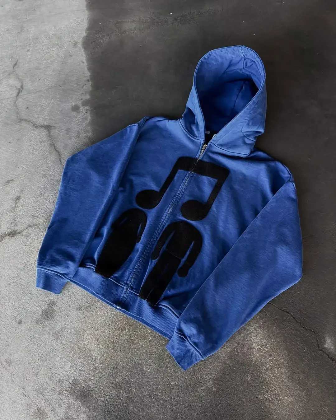 Gothic Harajuku Fashion Printed Zipper Hoodie Autumn/Winter Personalized Hip Hop Long Sleeve Y2k Jacket Loose Hooded Sweatshirt W250207