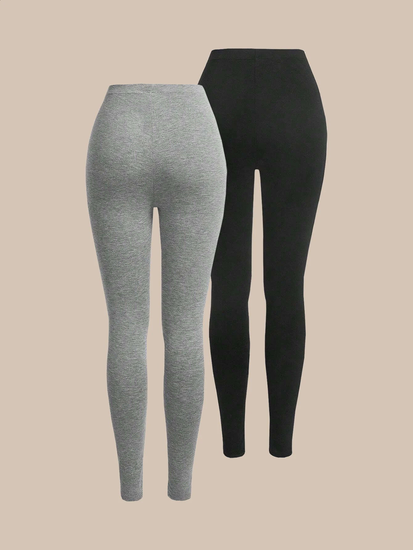 Two Piece Women Solid High Waist Leggings Sexy Elastic Waist Casual Yoga Pants at all seasons 250207