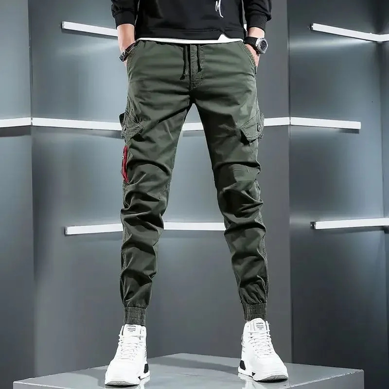 Fashion Slim Trousers Man Skinny Korean Style Cargo Pants for Men Techwear y Long Cotton est Regular Fit Baggy 250110