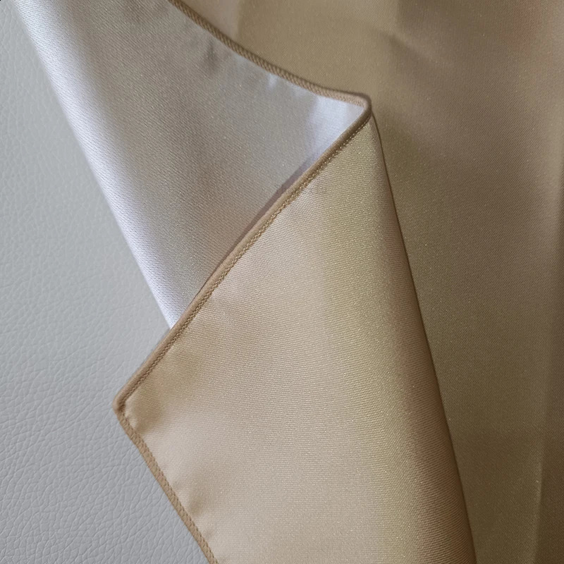 1Pcs Golden Pocket Squares 27cm Unisex 100 Polyester Handmade Handkerchief for Wedding Party Suit Apparel Accessories 250114