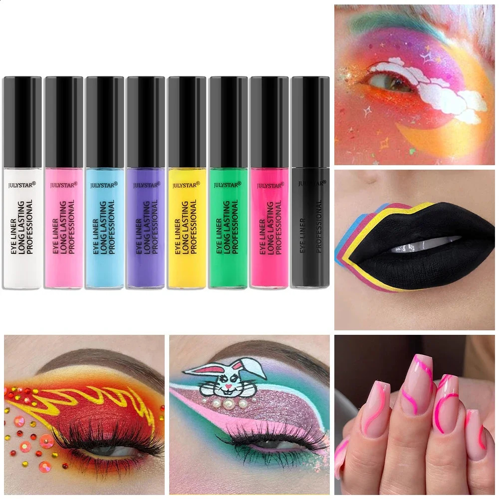 8 Color Eyeliner Liquid Pencil Waterproof Easy To Wear Make Up Matte Eye Liner Blue Pink Green White Black Purple Yellow Eyliner 250206