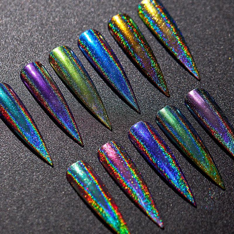 1g Powder Nails Laser Silver Pink Glitter Chrome Nail Shimmer Gel Polish Flakes for Pigment Dust 250115
