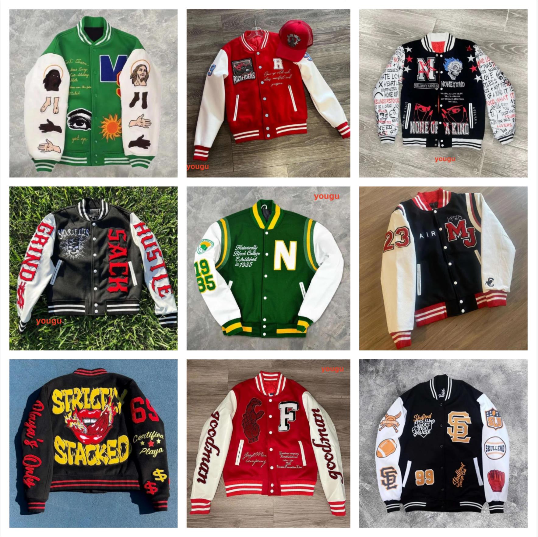 Designer Fashion Classic varsity jacket Mens Jackets Casual couple Baseball puffer Jacket Loose embroidery Autumn winter vintage leather jacket duck bomber coats